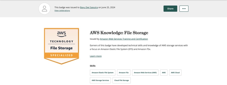 AWS Knowledge File Storage badge