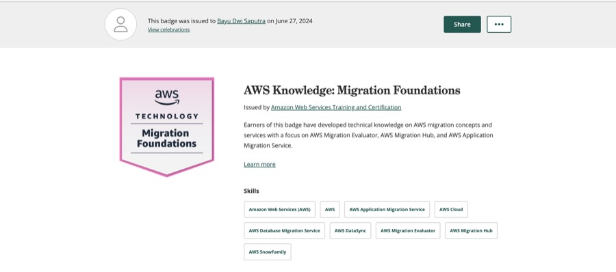 AWS Knowledge Migration Foundations badge