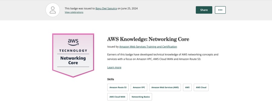 AWS Knowledge Networking Core badge